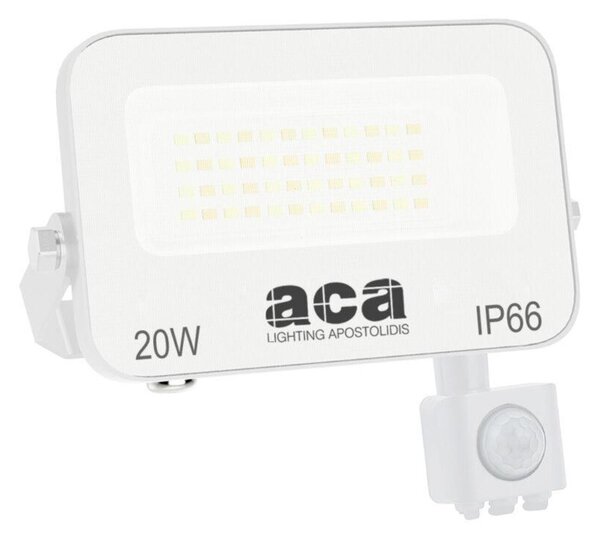 ACA Lighting LED SMD bílý reflektor s pohybovým čidlem 20W 3CCT 2000lm 185-260V Ra80 IP66 N20CCTWS