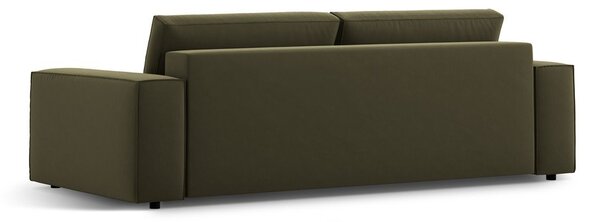 Zelená sametová rozkládací/s úložným prostorem pohovka 247 cm Jodie – Micadoni