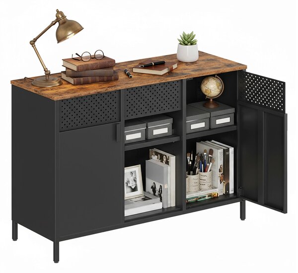 KOMODA, hnědá, černá, 110/76/40 cm Boxxx - Šuplíkové komody, Online Only