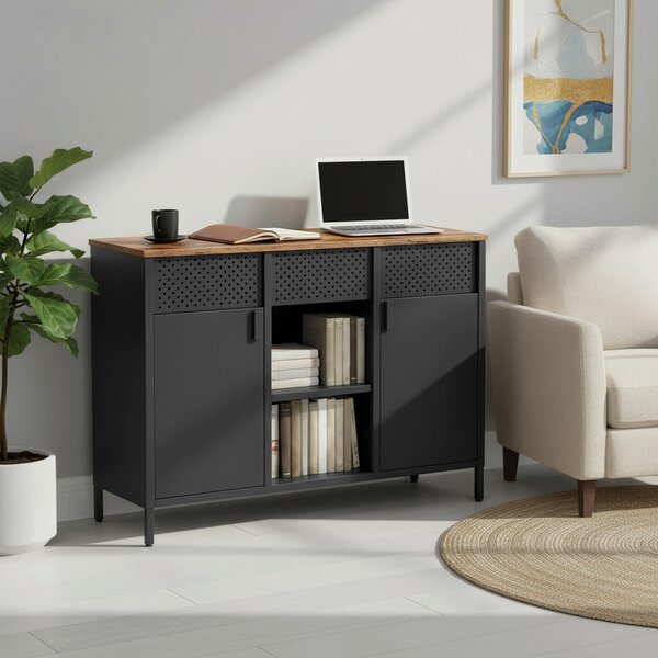 KOMODA, hnědá, černá, 110/76/40 cm Boxxx - Šuplíkové komody, Online Only