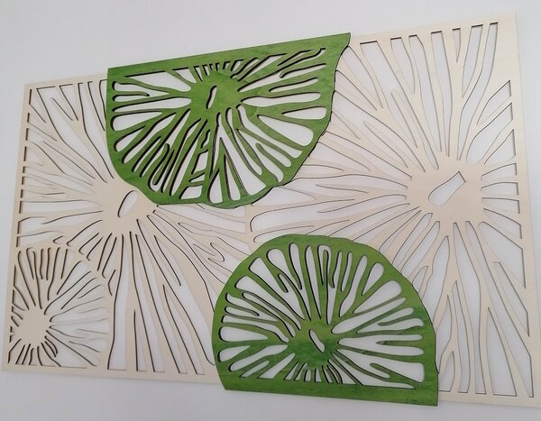 Dřevěný obraz na zeď - KIWIKI: Model 1 46 x 80 cm 3918-45190 PR0301 multi green