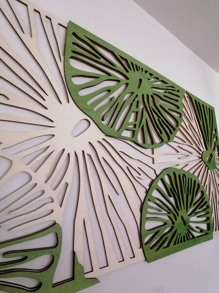 Dřevěný obraz na zeď - KIWIKI: Model 1 46 x 80 cm 3918-45190 PR0301 multi green