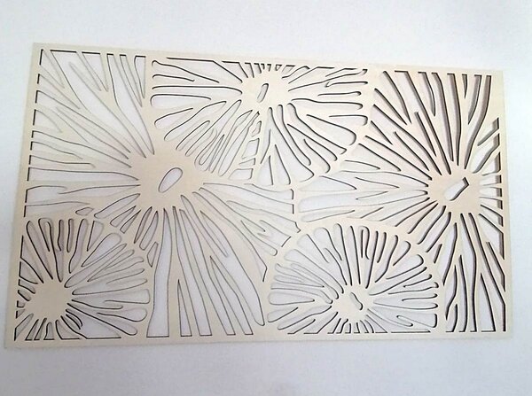Abstraktní obraz na zeď z překližky 3D efekt SAMUEL: Přírodní překližka - Topol přírodní 46 x 80 cm 3916-45061 PR0300 HEU+