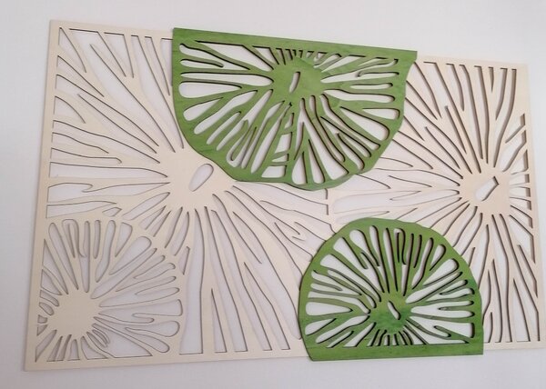 Dřevěný obraz na zeď - KIWIKI: Model 1 46 x 80 cm 3918-45190 PR0301 multi green