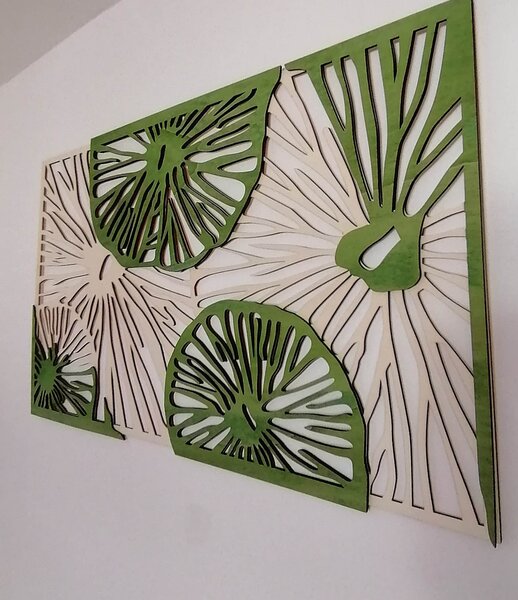 Dřevěný obraz na zeď - KIWIKI: Model 1 46 x 80 cm 3918-45190 PR0301 multi green