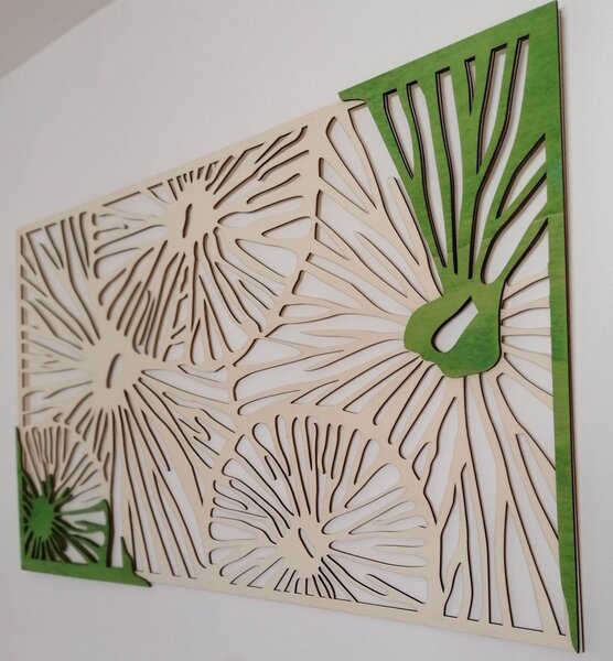 Dřevěný obraz na zeď - KIWIKI: Model 1 46 x 80 cm 3918-45190 PR0301 multi green