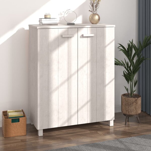 Botník HAMAR bílý 85 x 40 x 108 cm masivní borovice