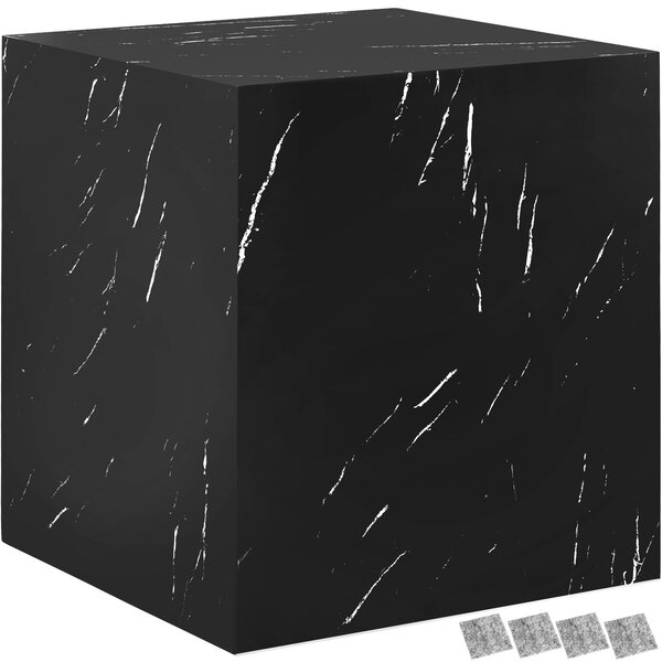 Tectake Konferenční stolek Lasley, nosnost 45 kg - Vzhled černého mramoru, 45 x 45 x 50 cm