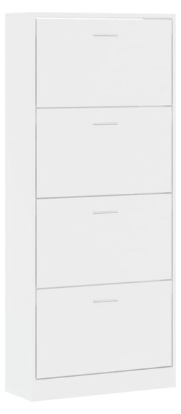 Botník bílý s vysokým leskem 63x24x147 cm kompozitní dřevo