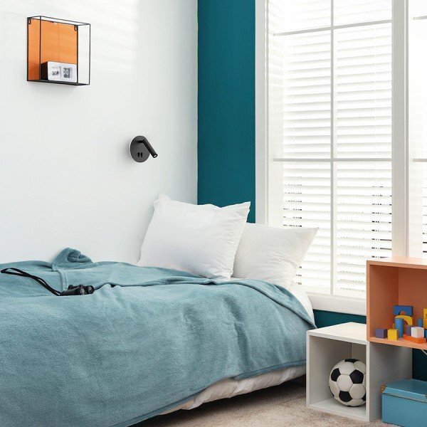 RED R13765 THALIA nástěnná černá satinovaný akryl 230V LED 6+3W 3000K - RED - DESIGN RENDL