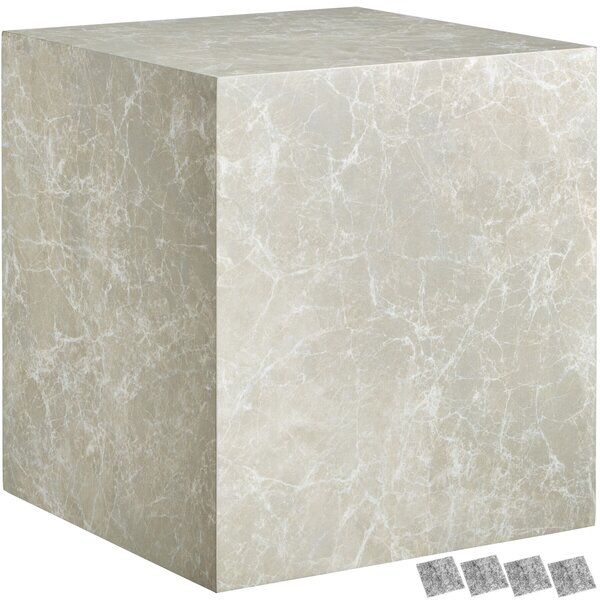 Tectake Konferenční stolek Lasley, nosnost 45 kg - Vzhled travertinu, 45 x 45 x 50 cm