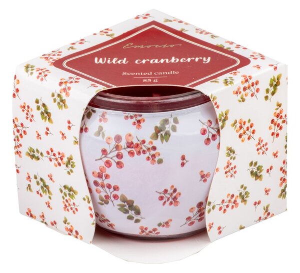 Emocio Sklo Dekor 70x62 mm Wild Cranberry, vonná svíčka