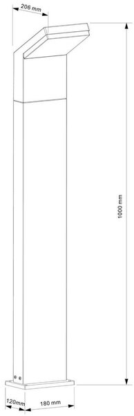 IMPR 733069 Venkovní svítidlo sloupkové Tucanae 18W 3000K šedé - DEKOLIGHT
