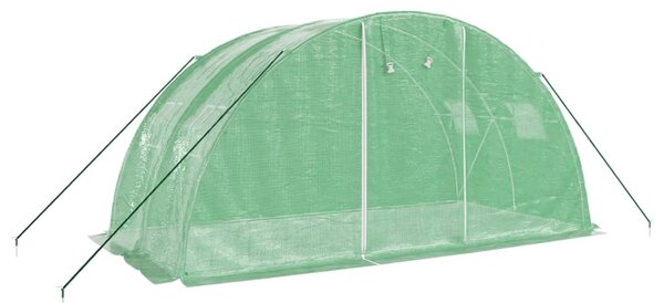 Skleník s ocelovým rámem zelený 8 m² 4 x 2 x 2 m