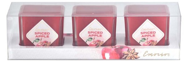 Emocio Sklo barevné 51x51x52 mm 3 ks Spiced Apple vonná svíčka