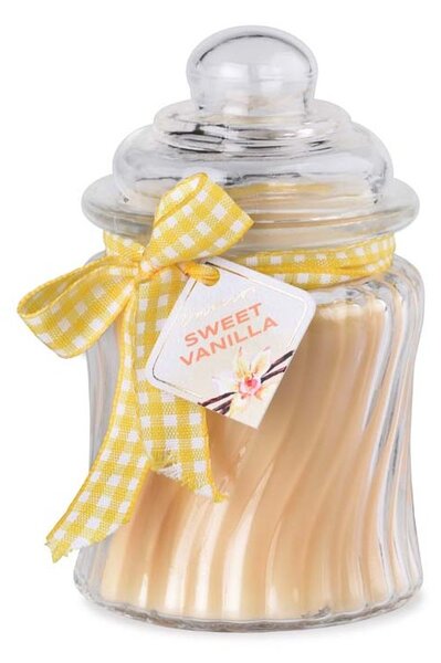 Emocio Sklo 76x125 mm se skleněným víčkem Sweet Vanilla vonná svíčka
