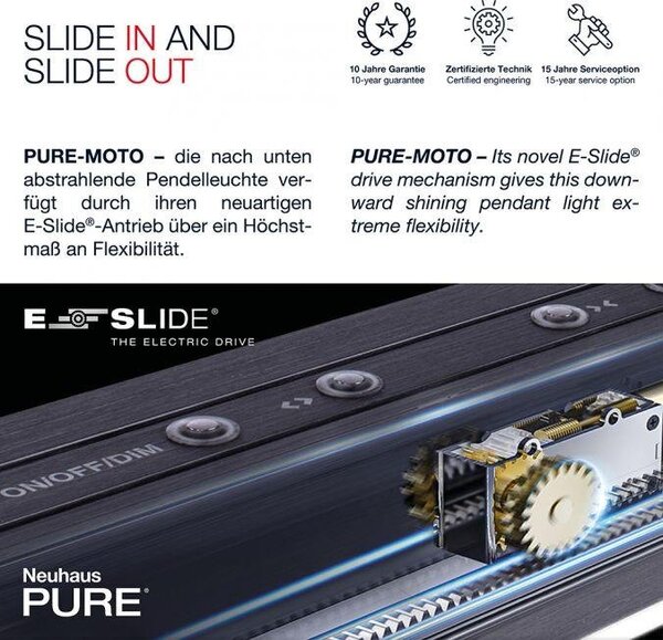 Paul Neuhaus Závěsné LED svítidlo PURE-MOTO, 3x13W, d. 120 cm, 2700-5000K, nastavitelné Barva: Zlatá