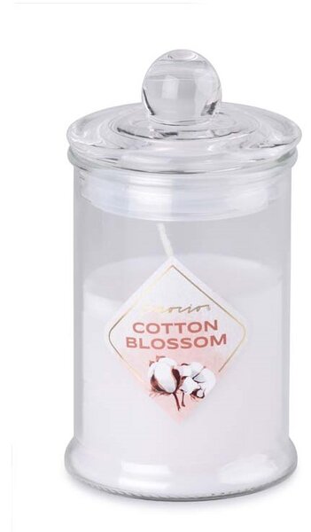 Emocio Sklo 60x112 mm se skleněným víčkem Cotton Blossom vonná svíčka