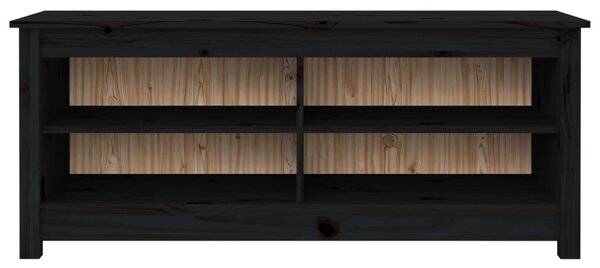 Lavice s botníkem černá 110 x 38 x 45,5 cm masivní borovice