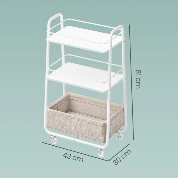 SERVÍROVACÍ VOZÍK, bílá, béžová, 43/81/30 cm Boxxx - Barové vozíky, Online Only