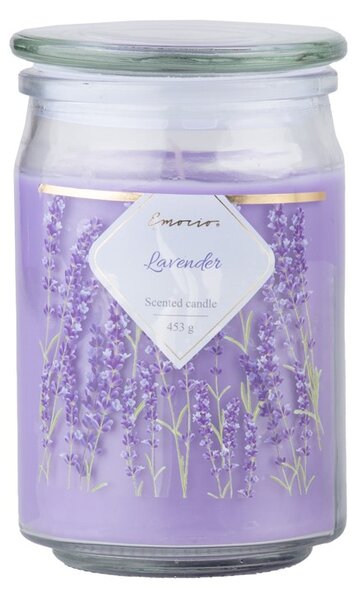 Emocio vonná svíčka ve skle Lavender se skleněným víčkem 93x142mm