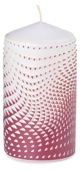 Válec 60x110mm Op art 3D geometrie, vínová svíčka