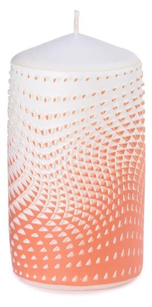Válec 60x110mm Op art 3D geometrie, oranžová svíčka