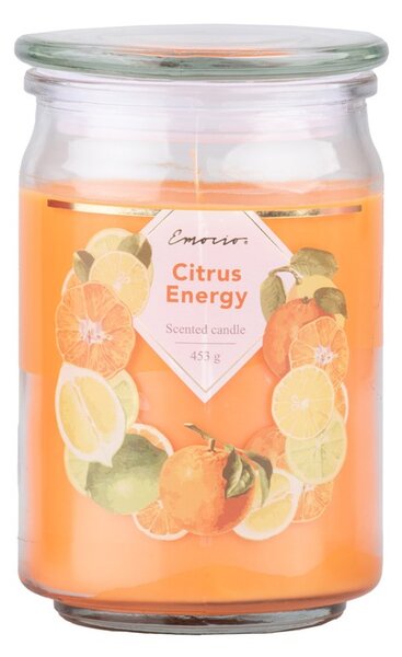 Emocio Sklo 93x142 mm se skleněným víčkem Citrus Energy vonná svíčka