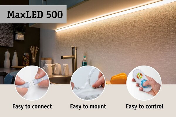 P 71047 MaxLED 500 LED Strip Full-Line COB samostatný pásek 2,5m 15W 480LEDs/m 2700K - PAULMANN