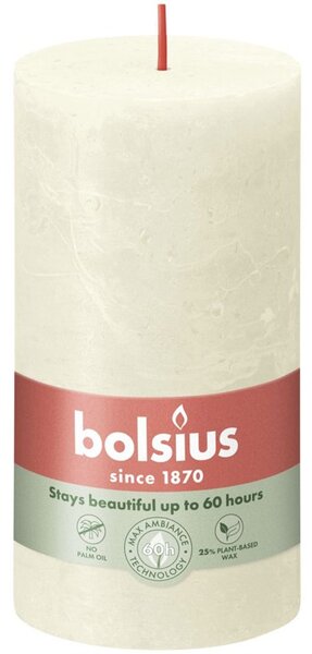 Bolsius svíčka válec Rustic Shine Soft Pearl krémová 68x130mm