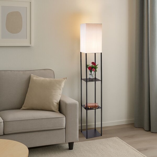 Brilagi - Stojací lampa s poličkami GRADUS 1xE27/40W/230V 150 cm černá/bílá