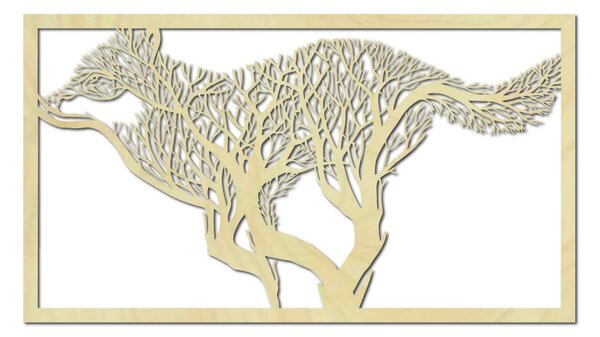 Vyřezávaný obraz na stěnu pes z dřevěné překližky | SENTOP: Preglue - Bílá barva 40 x 80 cm 3936-47483 PR0316
