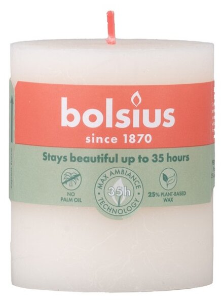 Bolsius svíčka válec Rustic Shine Soft Pearl krémová 68x80mm