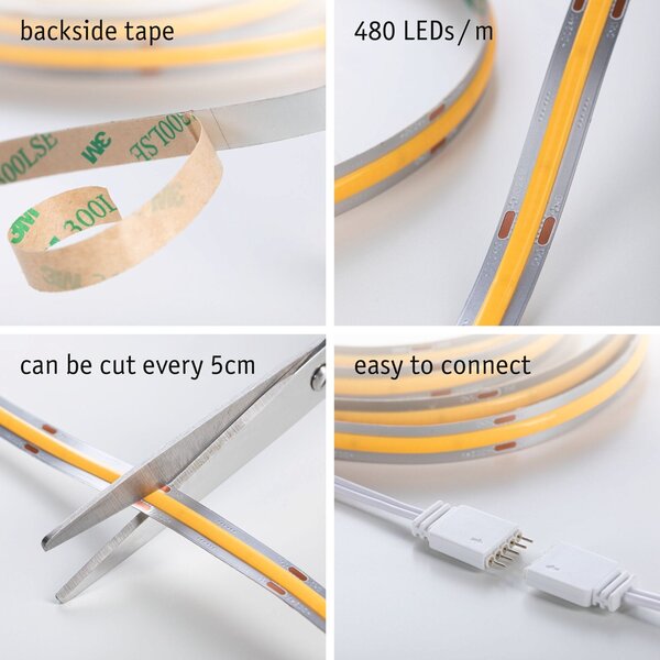P 71045 MaxLED 500 LED Strip Full-Line COB základní sada 1,5m 10W 480LEDs/m 2700K 25VA - PAULMANN
