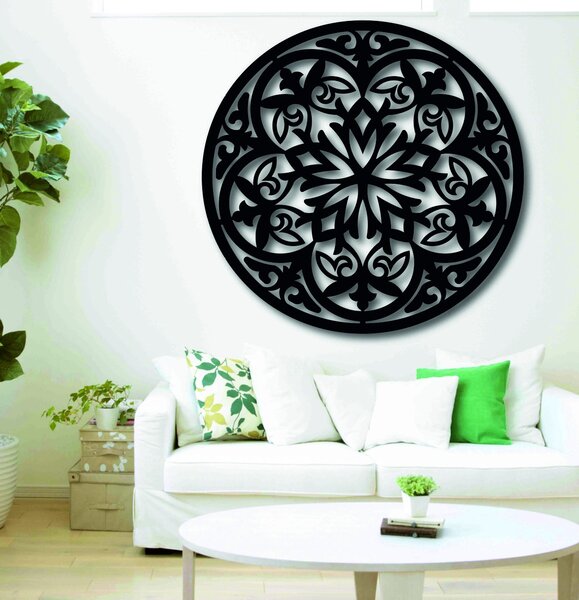 Kouzelná dřevěná mandala - obrázek na stěně: Překližka - Silver barva Rozměr 40 cm 3941-48101 PR0320