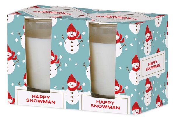 Emocio Sklo 52x65 mm 2ks v krabičce Happy Snowman - Enchanted Sparkle, vonná svíčka
