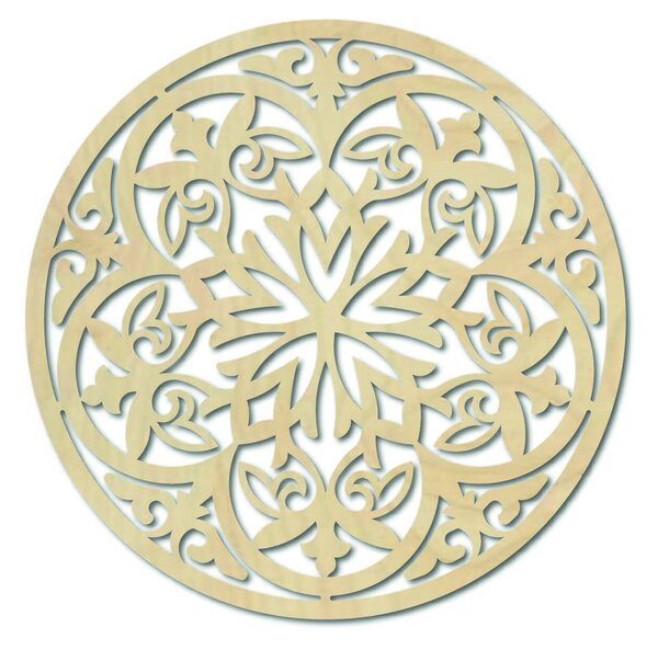 Kouzelná dřevěná mandala - obrázek na stěně: Překližka - Silver barva Rozměr 40 cm 3941-48101 PR0320