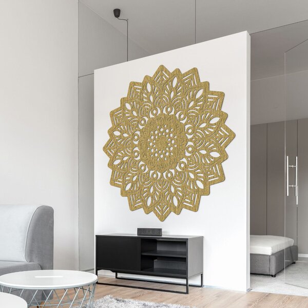 Dřevěná dekorace na zeď mandala slunce - SOLIS: Překližka Topol - Honey 3071 20 cm 3939-99385 PR0319-B