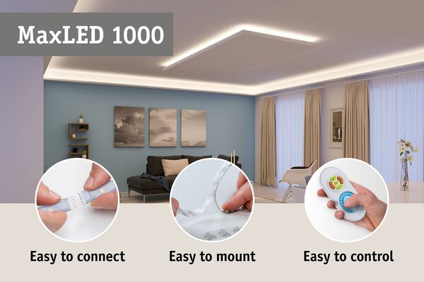P 71048 MaxLED 1000 LED Strip Full-Line COB základní sada 1,5m 18W 528LEDs/m 2700K 40VA - PAULMANN