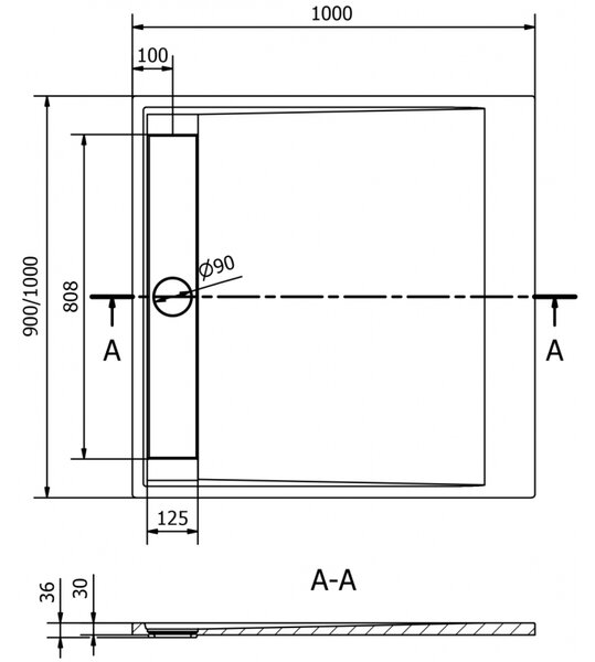 Mexen Amon čtvercová sprchová vanička SMC 100 x 100 cm, bílá - 4F101010