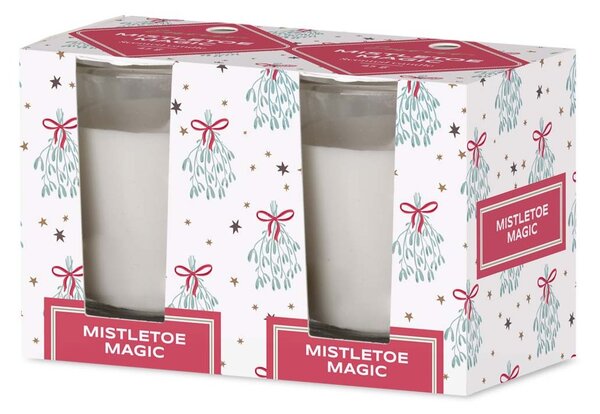 Emocio Sklo 52x65 mm 2ks v krabičce Mistletoe Magic - Snowflake, vonná svíčka