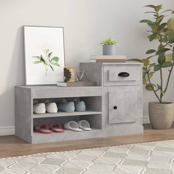Botník betonově šedý 100 x 42 x 60 cm kompozitní dřevo