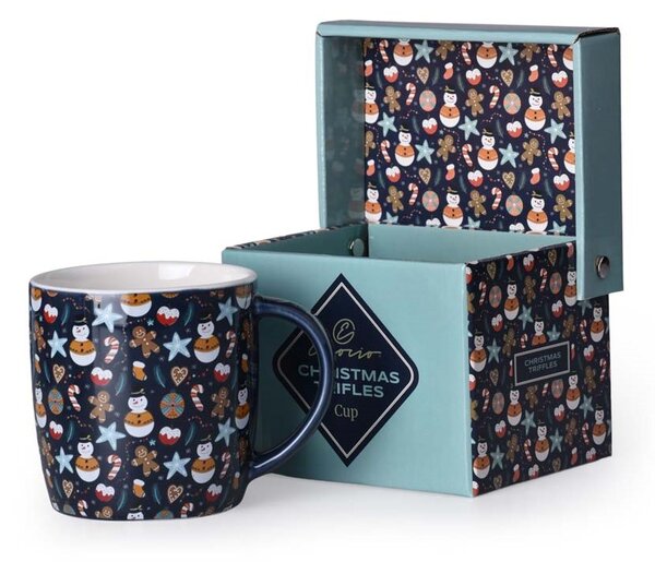 Hrnek keramika 380ml CHRISTMAS TRIFLES v krabičce, barevný