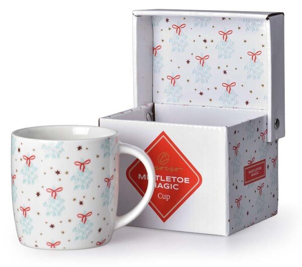 Hrnek keramický 380ml MISTLETOE MAGIC v dárkové krabičce, bílá