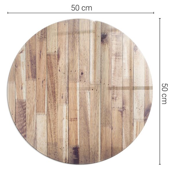 Kulaté sklo pod krbová kamna Dřevěný vzor v geometrickém uspořádání ppkon-00019920