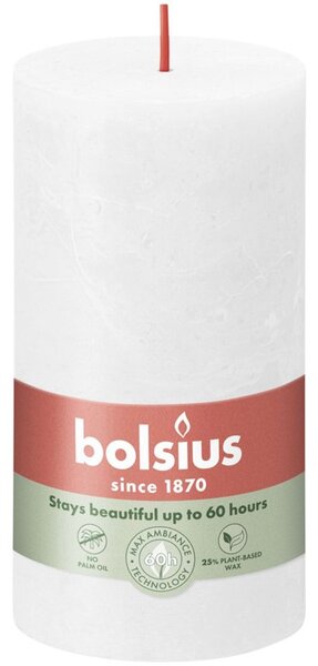 Bolsius Rustic Shine Válec 68x130mm Cloudy White, bílá svíčka