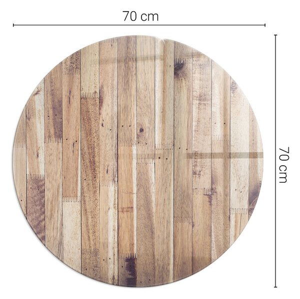 Kulaté sklo pod krbová kamna Dřevěný vzor v geometrickém uspořádání ppkon-00019920