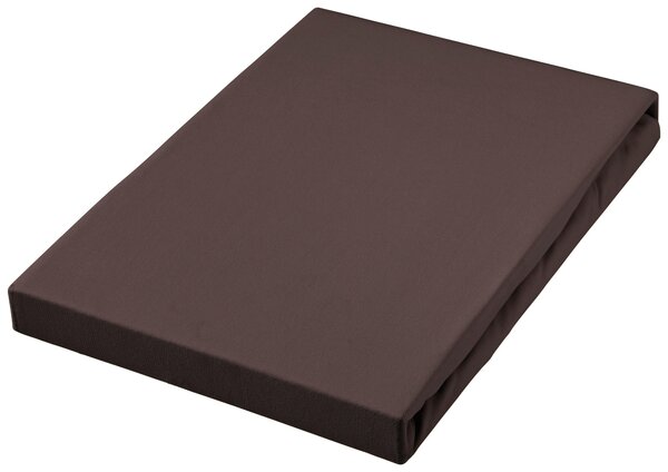 ELASTICKÉ PROSTĚRADLO, žerzej, tmavě hnědá, 90-100/200-220 cm Fleuresse - Prostěradla