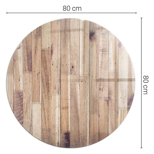 Kulaté sklo pod krbová kamna Dřevěný vzor v geometrickém uspořádání ppkon-00019920