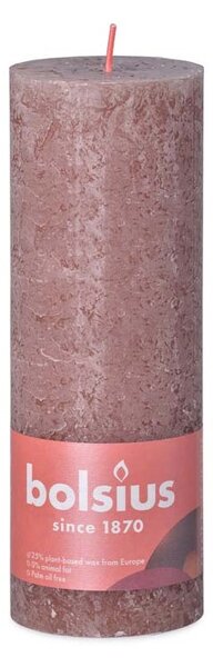 Bolsius Rustic Shine Válec 68x190mm Rustic Taupe, hnědá svíčka